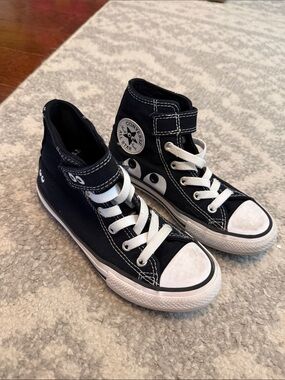 Converse Kids' Black and White High-Top Sneakers